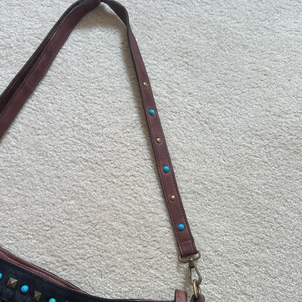 Free People Black and Red Boho Shoulder Bag - Picture 2 of 10